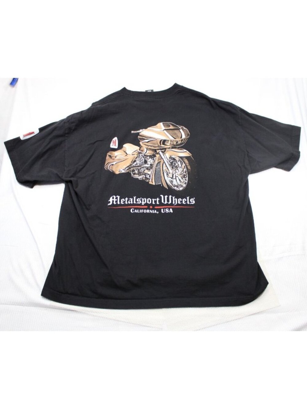 Metalsport Wheels Black Biker T-Shirt 2XL Hanes Beefy-T US Cotton California USA - Picture 4 of 9